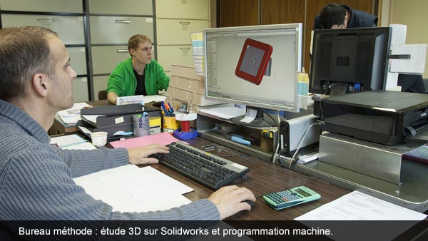 Bureau méthode étude 3D sur Solidworks et programmation machine