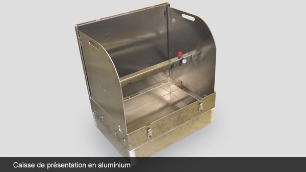 Caisse de presentation en aluminium